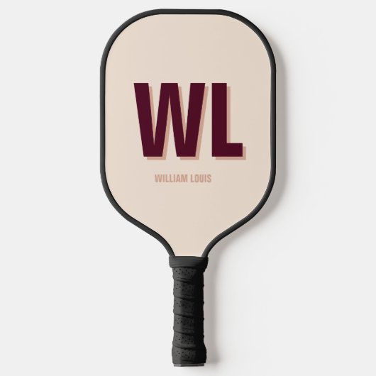 Minimalistisch bordeaux roze gepersonaliseerd mono pickleball paddle (Voorkant)