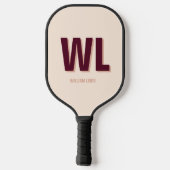 Minimalistisch bordeaux roze gepersonaliseerd mono pickleball paddle (Achterkant)