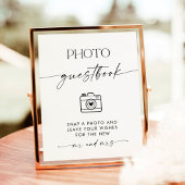 Minimalistisch bordje voor een foto van bruiloft poster