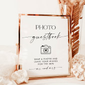 Minimalistisch bordje voor een foto van bruiloft poster