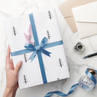 Minimalistisch bos op wit cadeaupapier