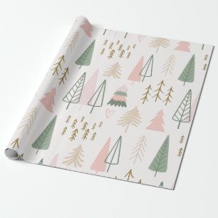 minimalistisch bospatroon cadeaupapier
