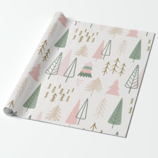 minimalistisch bospatroon cadeaupapier