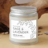 Minimalistisch  Botanisch blad Kaarsetiket Voedselcontainer Etiket