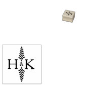 Minimalistisch botanisch monogram, bruiloft 	rubberstempel (Gestempeld)