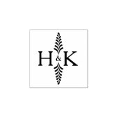 Minimalistisch botanisch monogram, bruiloft 	rubberstempel (Afrduk)