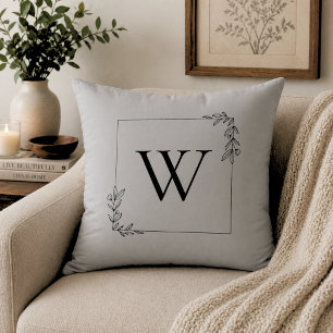 Minimalistisch botanisch monogram kussen