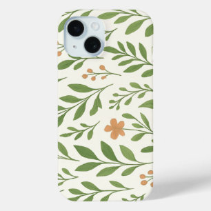Minimalistisch botanisch patroon met groene blader