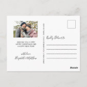 Minimalistisch Bourgogne 4 Fotocollage Kerstmis Briefkaart (Achterkant)