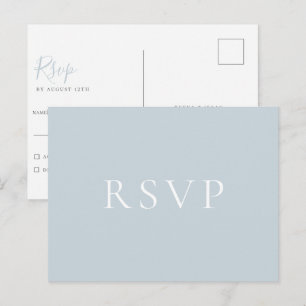 Minimalistisch Briefkaart met lichtblauwe bruiloft