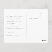 minimalistisch briefkaart van geboorteaankondiging (Achterkant)