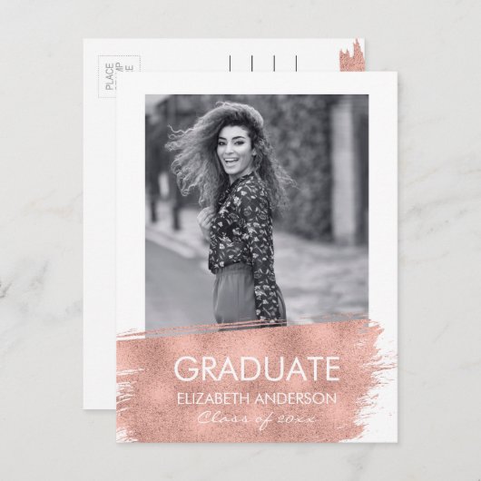 Minimalistisch Briefkaart voor bekendmaking van fo (Voorkant / Achterkant)