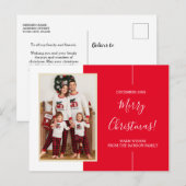 Minimalistisch briefkaart voor de Rode Kerst met f (Voorkant / Achterkant)