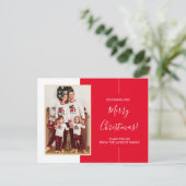 Minimalistisch briefkaart voor de Rode Kerst met f (Staand voorkant)