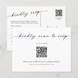 Minimalistisch Briefkaart voor RSVP-streepjescodeb