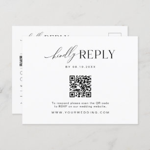 Minimalistisch Briefkaart voor RSVP-streepjescodeb