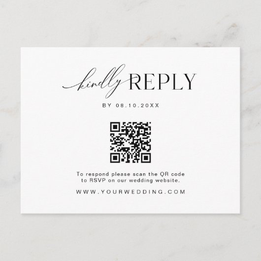 Minimalistisch Briefkaart voor RSVP-streepjescodeb (Voorkant)