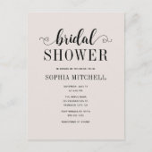 Minimalistisch Bruidsfeest Uitnodiging met Script (Voorkant)