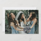 Minimalistisch bruidsmeisje bedankje kaart (Voorkant)