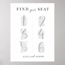 Minimalistisch bruiloft 6 Tafelplaatje Poster