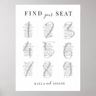 Minimalistisch bruiloft 9 Tafelplaatje Poster