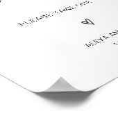 Minimalistisch bruiloft fan programma onze nummer  poster (Hoek)