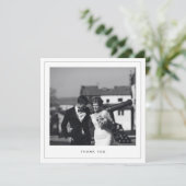 Minimalistisch bruiloft foto vierkant Hartelijk da Bedankkaart (Staand voorkant)