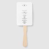 Minimalistisch Bruiloft Monogram met Wilde Bloemen Handwaaier (Voorkant)