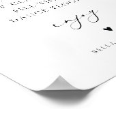 Minimalistisch bruiloft open bar tafel teken poster (Hoek)