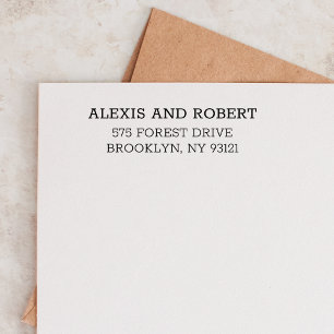 Minimalistisch bruiloft retour adres gepersonalise zelfinktende stempel