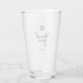 Minimalistisch bruiloft script Hartelijk dank Glas (Achterkant)