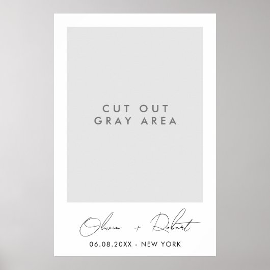 Minimalistisch bruiloft selfie Lijst Poster (Voorkant)