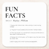 Minimalistisch bruiloft vierkante kartonnen onderzetter (Voorkant)