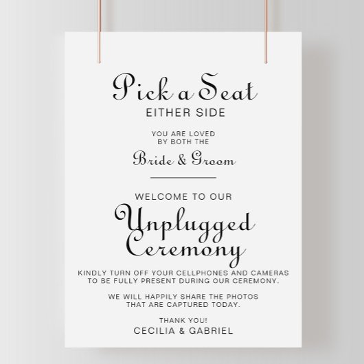 Minimalistisch bruiloft zonder stopcontact poster