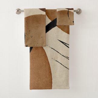 Minimalistisch bruin Abstract Bad Handdoek