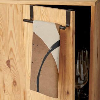 Minimalistisch bruin Abstract Theedoek