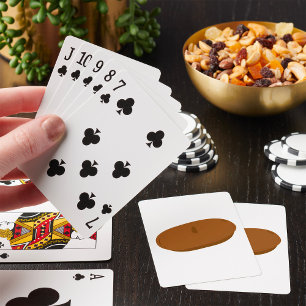 Minimalistisch bruin baret Frans Pet Pokerkaarten