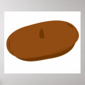 Minimalistisch bruin baret Frans Pet Poster (Voorkant)