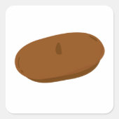 Minimalistisch bruin baret Frans Pet Vierkante Sticker (Voorkant)