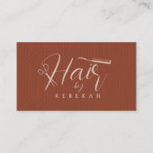 Minimalistisch Bruin Biege Pattern Haarstylist Sal Visitekaartje (Achterkant)