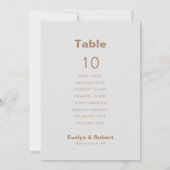 Minimalistisch bruin-bruinbruidtafel 10-zittingssc kaart (Achterkant)