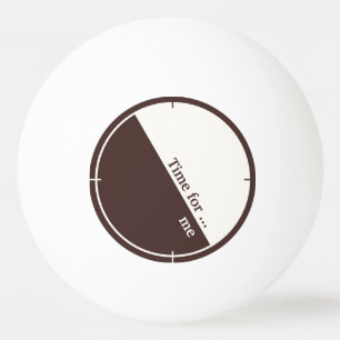 Minimalistisch bruin en wit, 60°, tekst pingpongballen