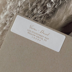 Minimalistisch bruin retour adreslabel etiket