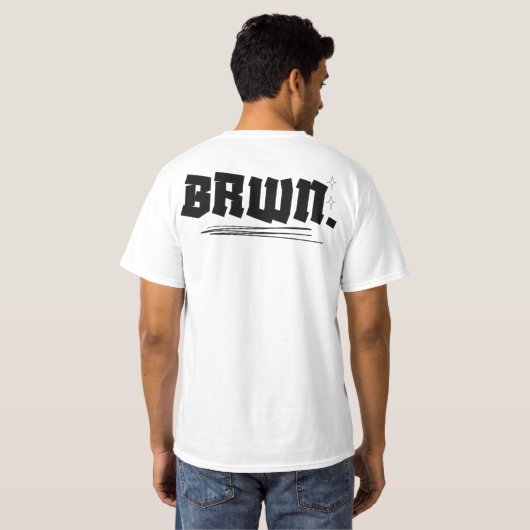 Minimalistisch bruin. Statement T-Shirt – Bold Urb (Achterkant volledig)