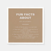 Minimalistisch bruin Trivia Fun Facts Wedding Servet (Voorkant)