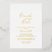 Minimalistisch Brunch met bride Shower Gold Folie Uitnodiging (Voorkant)