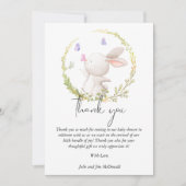 Minimalistisch Bunny en Vlinders Baby shower Bedankkaart (Voorkant)