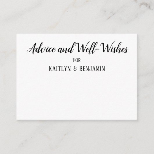 Minimalistisch BW-script, advies en welzijn Kaart (Voorkant)