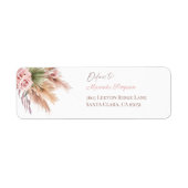 Minimalistisch Callygrafiescript Boho Pampass Gras Etiket (Voorkant)