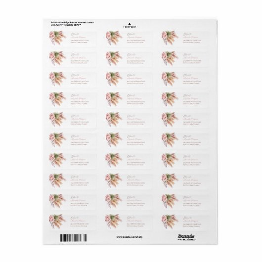 Minimalistisch Callygrafiescript Boho Pampass Gras Etiket (Full Sheet)